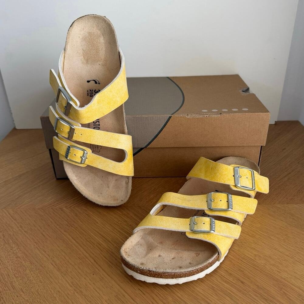 Birkenstock Florida Fresh ‘Brush Vanilla’ Unisex Slip On Sandals- Sz M 6- W 8